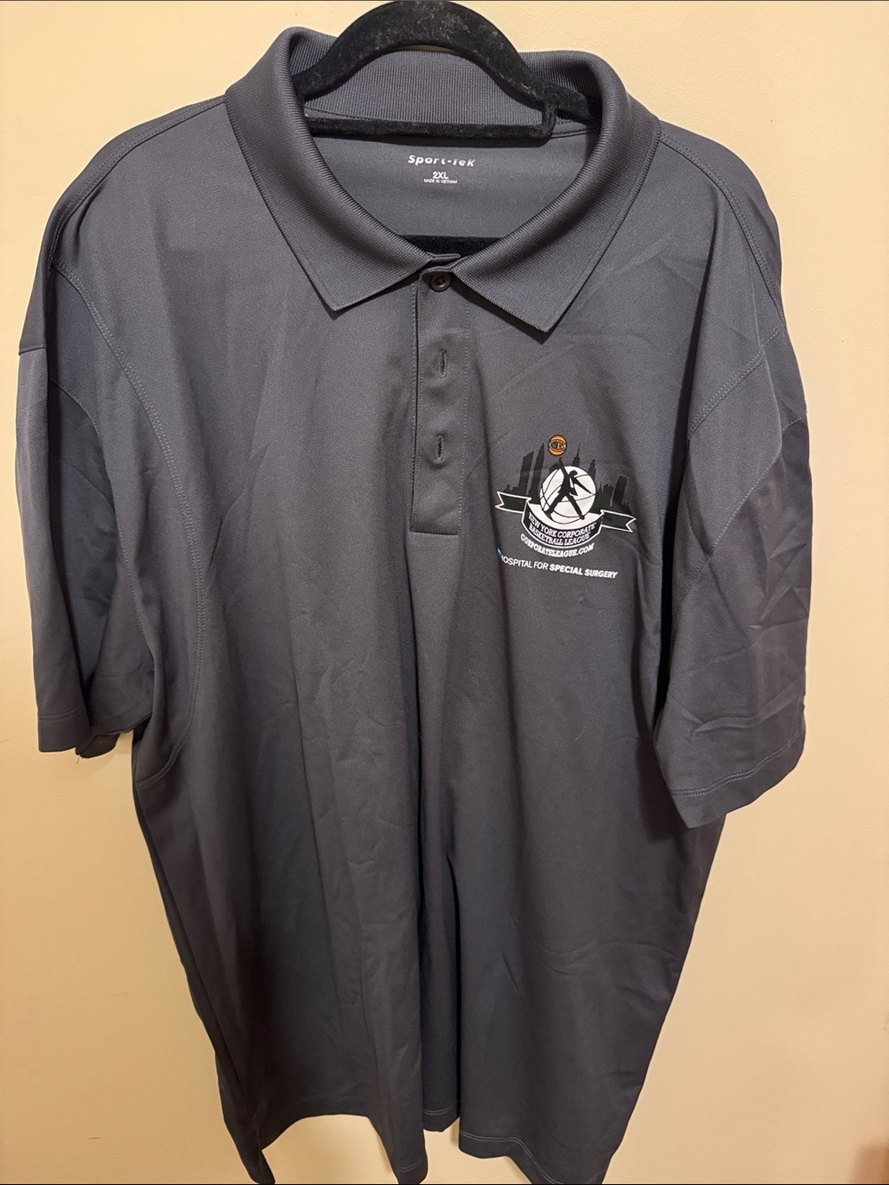 Sport-Tek Men's Dark Charcoal Polo with Embroidered Crest